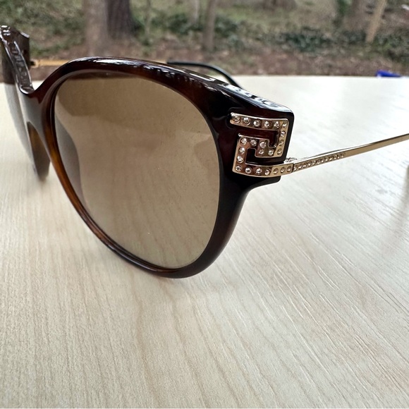 VERSACE sunglasses for women NIB with case Havana & gold cateye LUXURY GLAMOUR main image 6